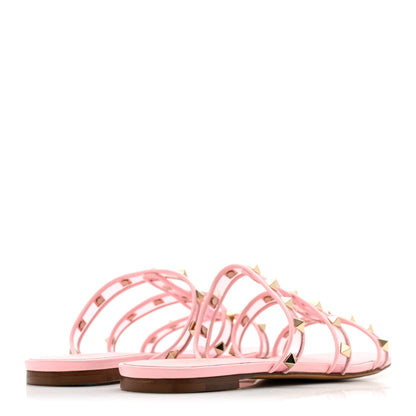Valentino Garavani Rockstud PVC Caged Flat Slide Sandals 39.5  Pink 5 of 10