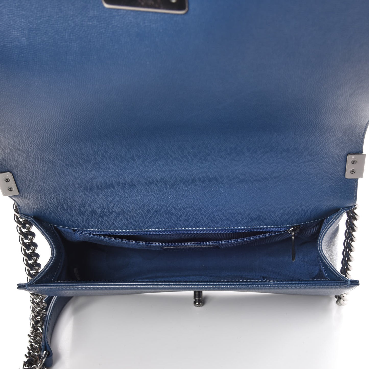 Caviar Quilted New Medium Boy Flap Dark Navy Blue