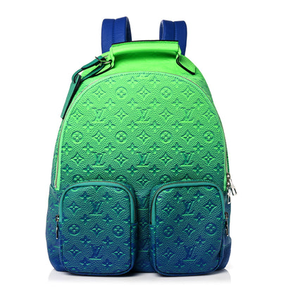 Louis Vuitton Taurillon Illusion Multipockets Backpack Bleu Vert 1 of 9