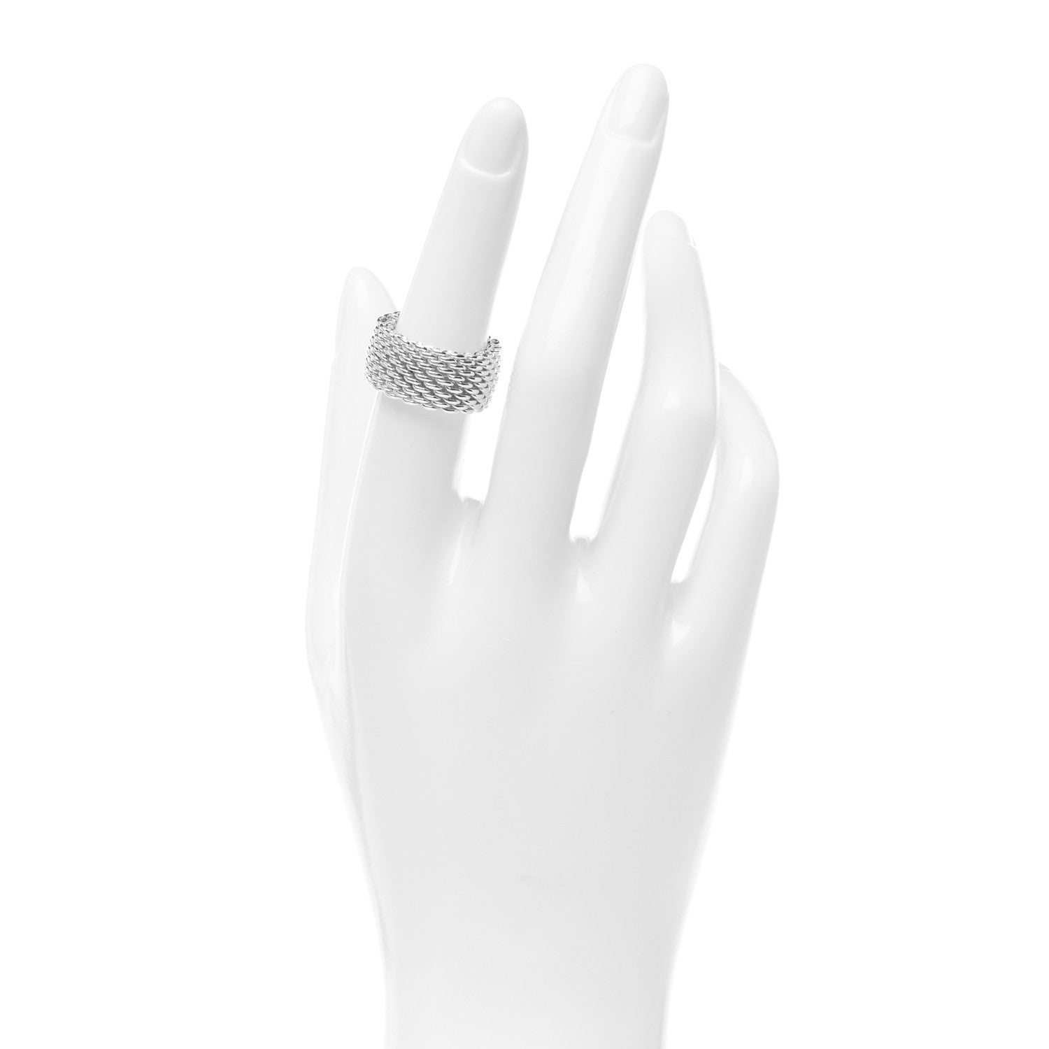 Tiffany Sterling Silver Somerset Mesh Ring 51 5.75 2 of 3