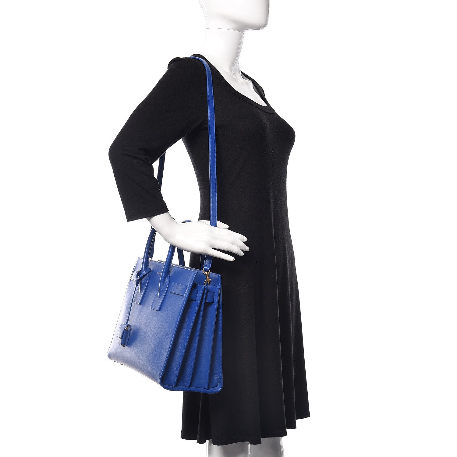 Saint Laurent Calfskin Small Sac De Jour Blue Majorelle 2 of 15