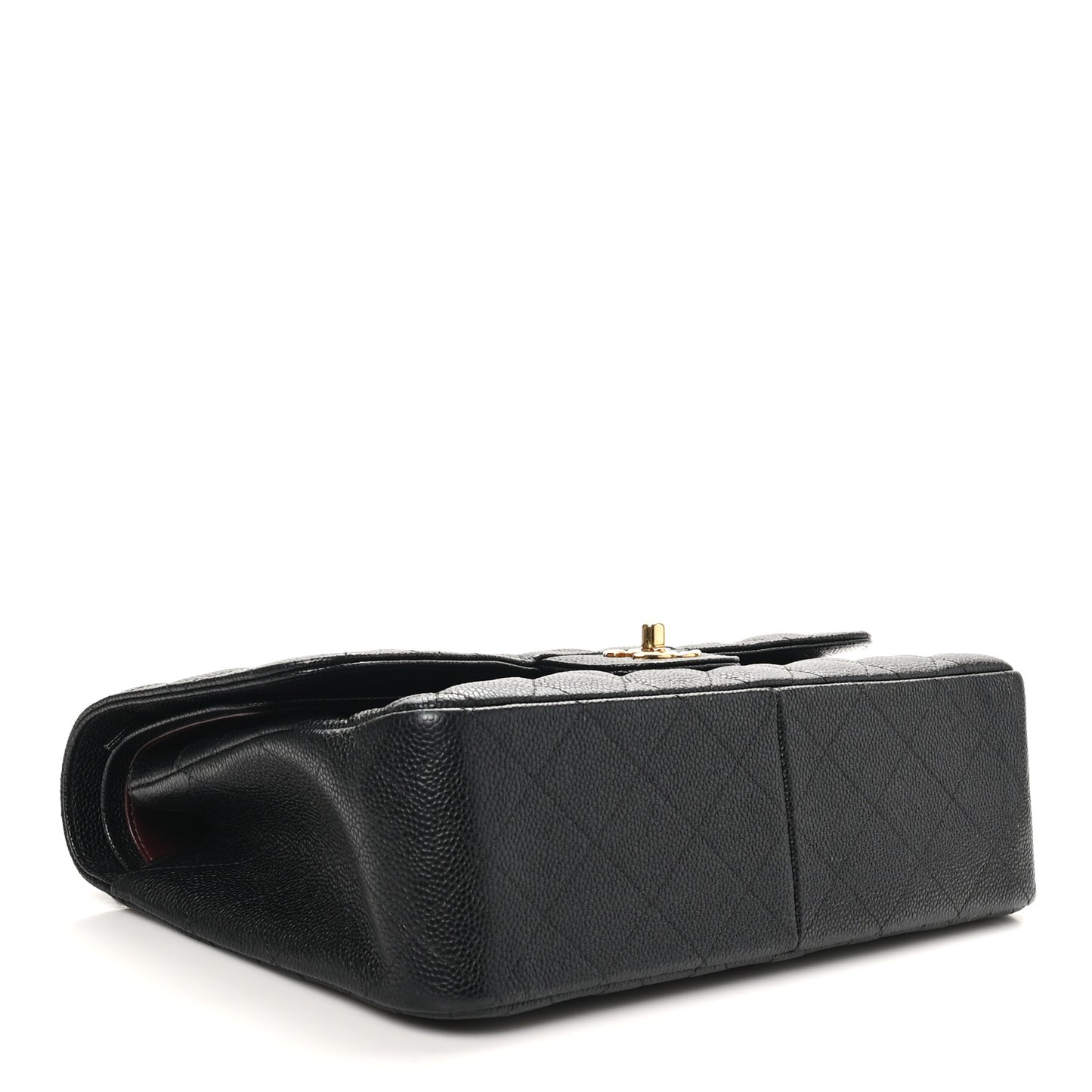 Caviar Quilted Jumbo Double Flap Black