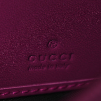 Gucci GG Supreme Monogram Moon Calfskin Padlock Continental Chain Wallet Beige Ebony Hibiscus Red New Rosette 8 of 16