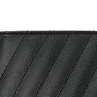 Saint Laurent Grain De Poudre Matelasse Chevron Monogram Chain Wallet Black 11 of 11