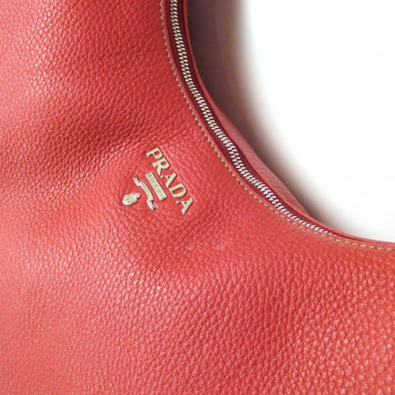Prada Cervo Lux Hobo Fuchsia Red 6 of 12