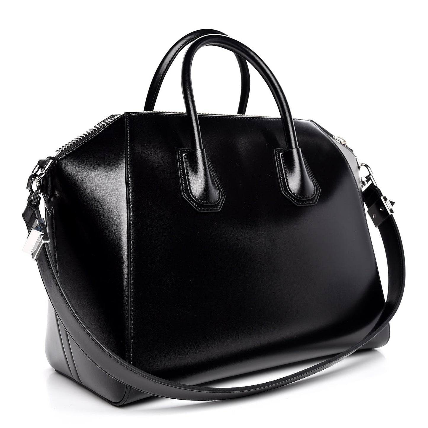 Shiny Lord Calfskin Medium Antigona Black
