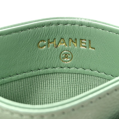 Chanel Caviar Quilted Card Holder Light Green 6 of 8