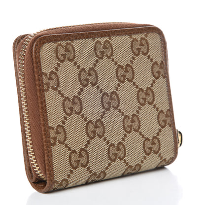 Gucci Monogram Dollar Calfskin Zip Around French Wallet Beige Ebony Tabacco 3 of 8
