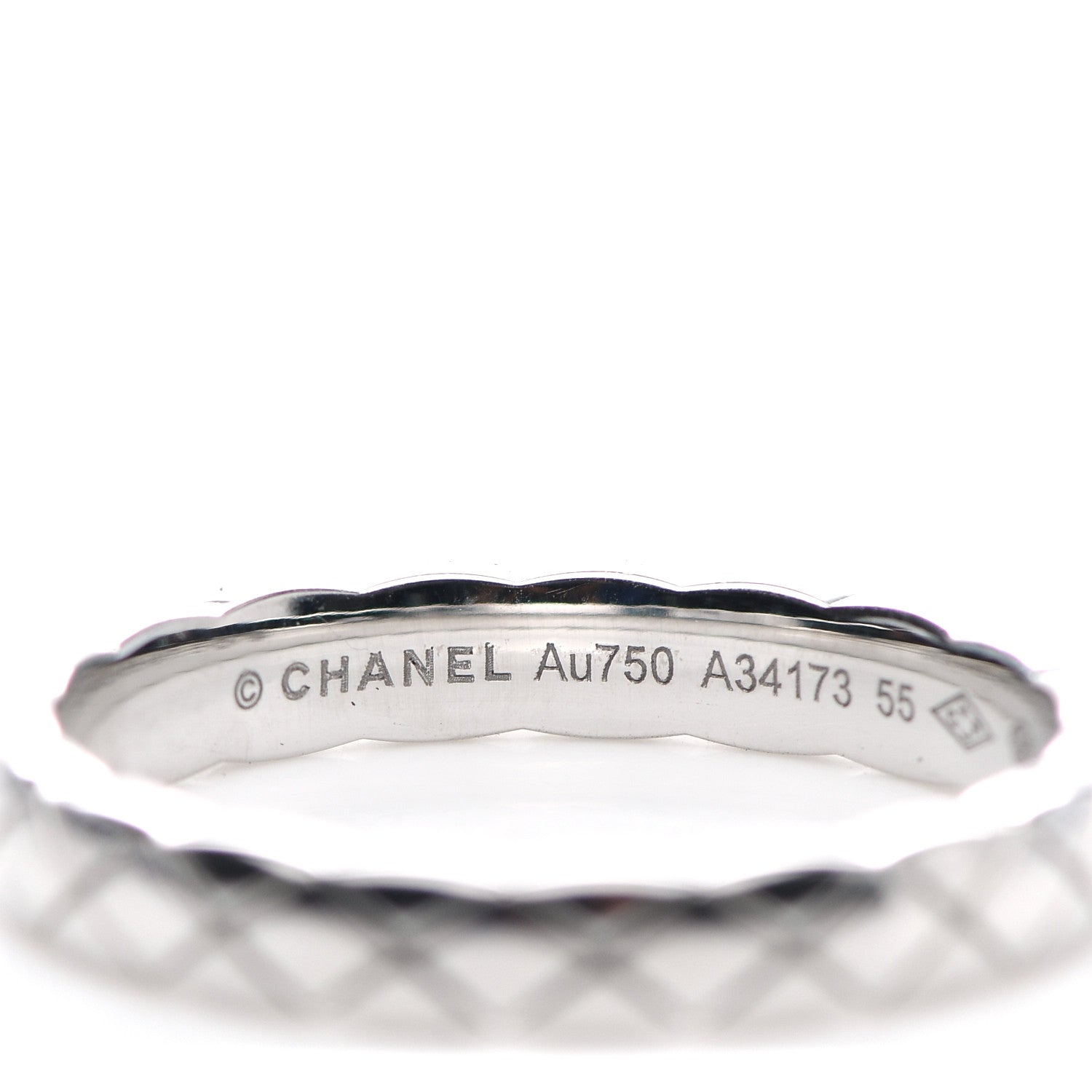 Chanel 18K White Gold Mini Coco Crush Ring 55 7.25 4 of 5