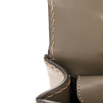 Prada Vitello Tri-Color Medium Sound Top Handle Satchel Grigio Black 11 of 19