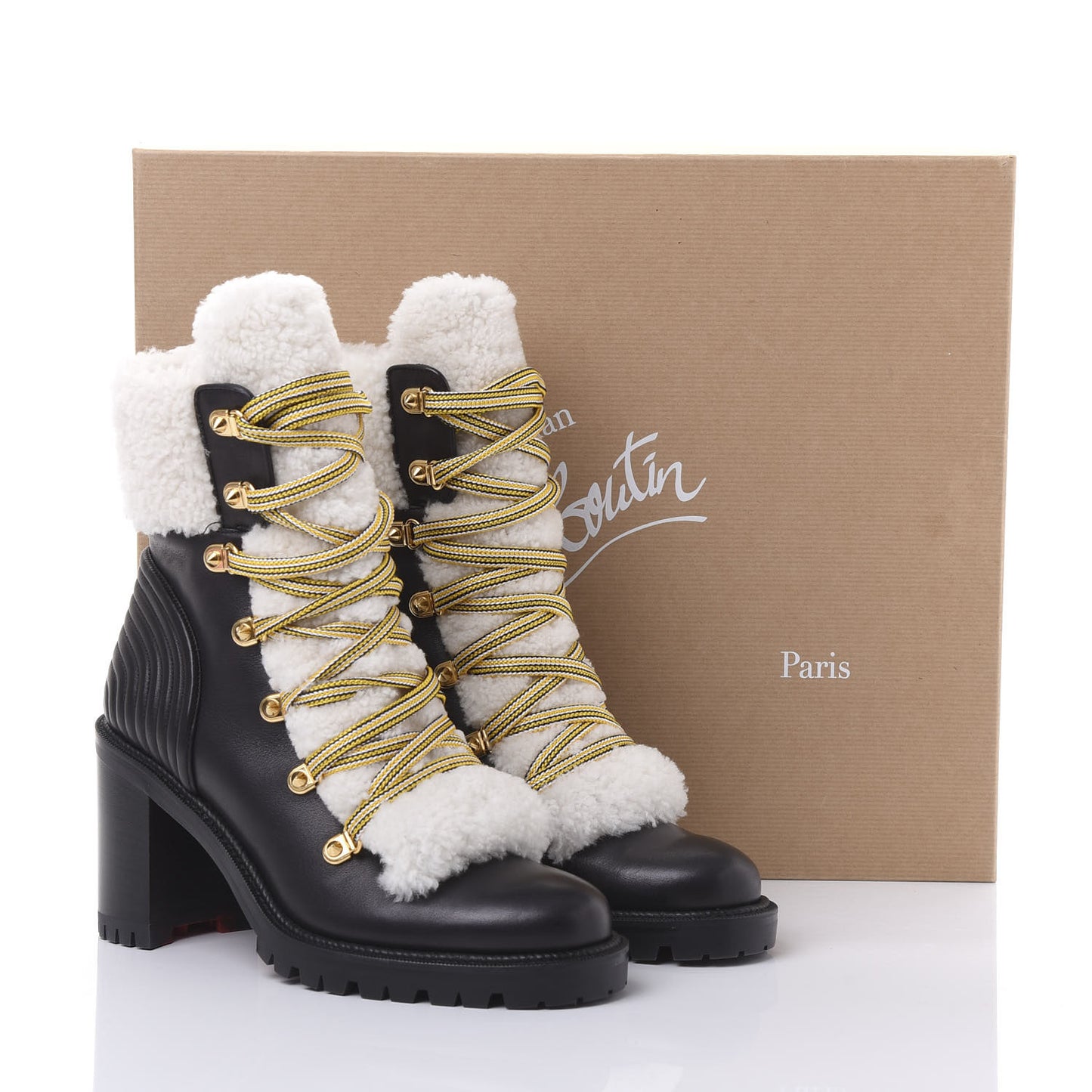 Calfskin Shearling Yetita 70 Hiker Booties 38 Black