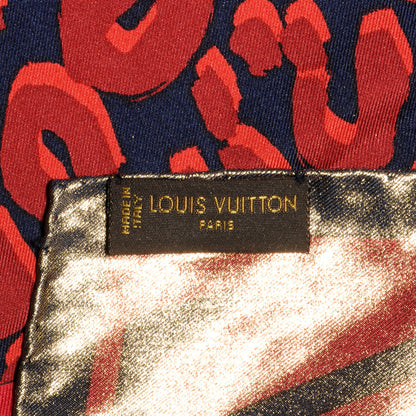 Louis Vuitton Silk Monogram Leopard Carre Tresor Square Scarf Red 4 of 5