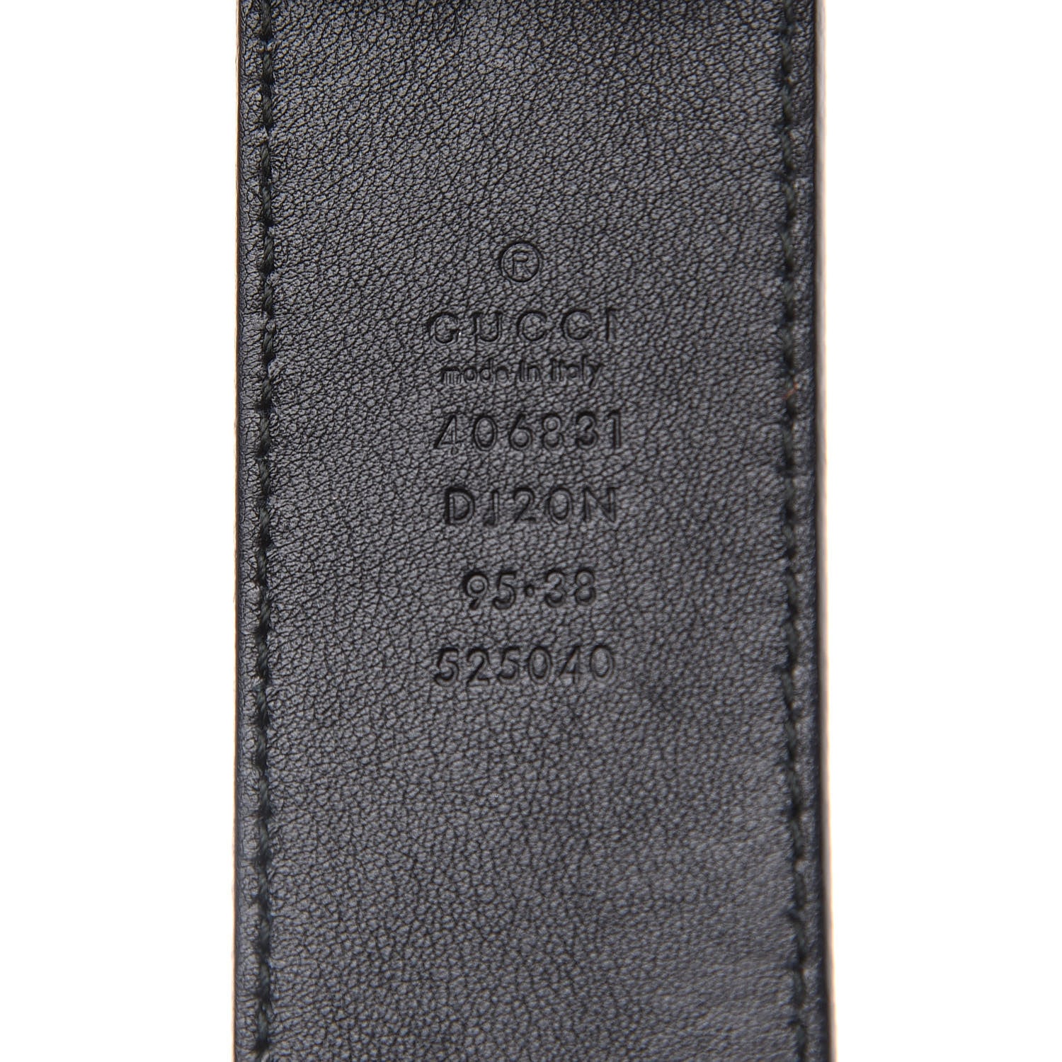 Gucci Textured Dollar Calfskin Nickel Double G 40mm Belt 95 38 Black 4 of 6