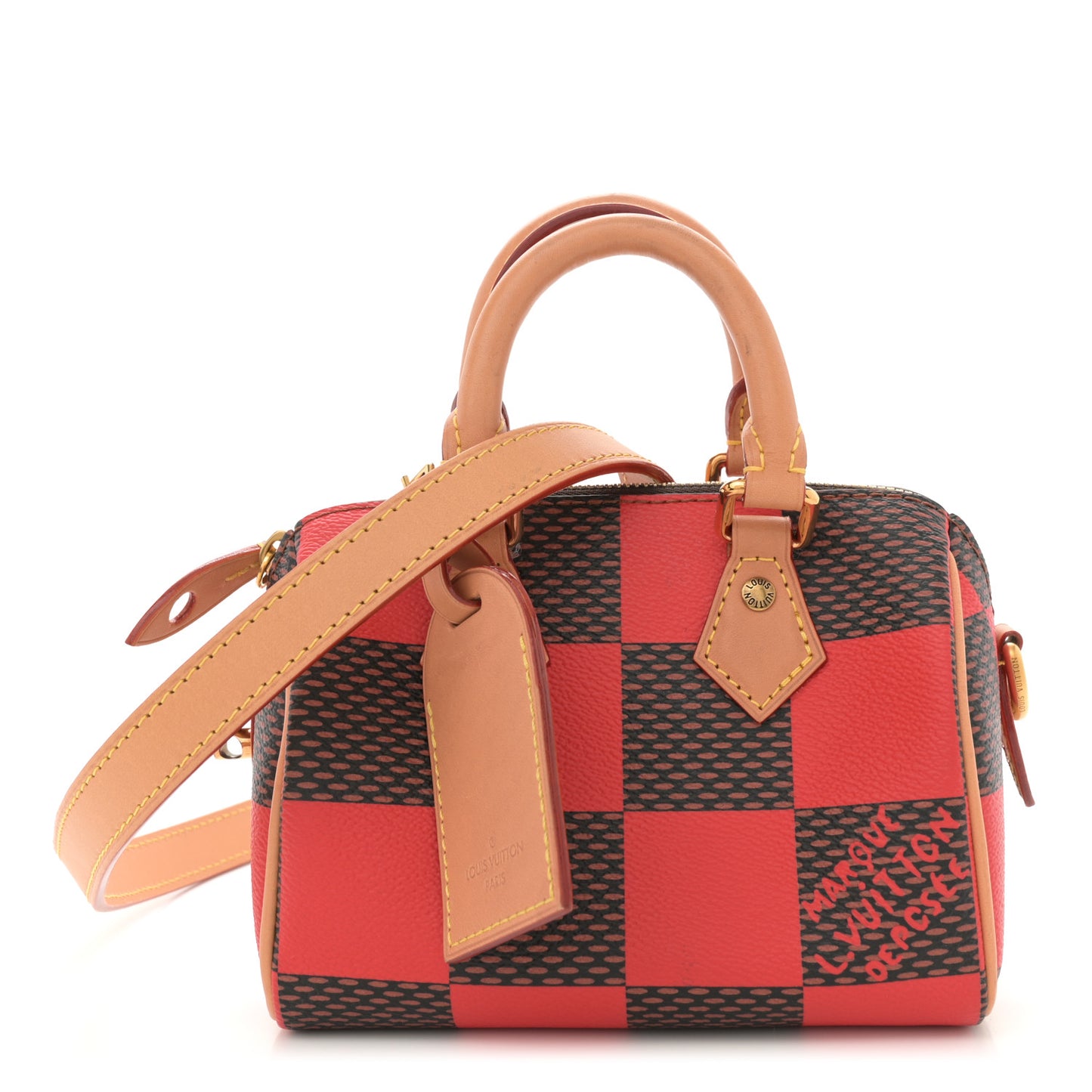 Damier Pop Speedy Bandouliere 18 Red