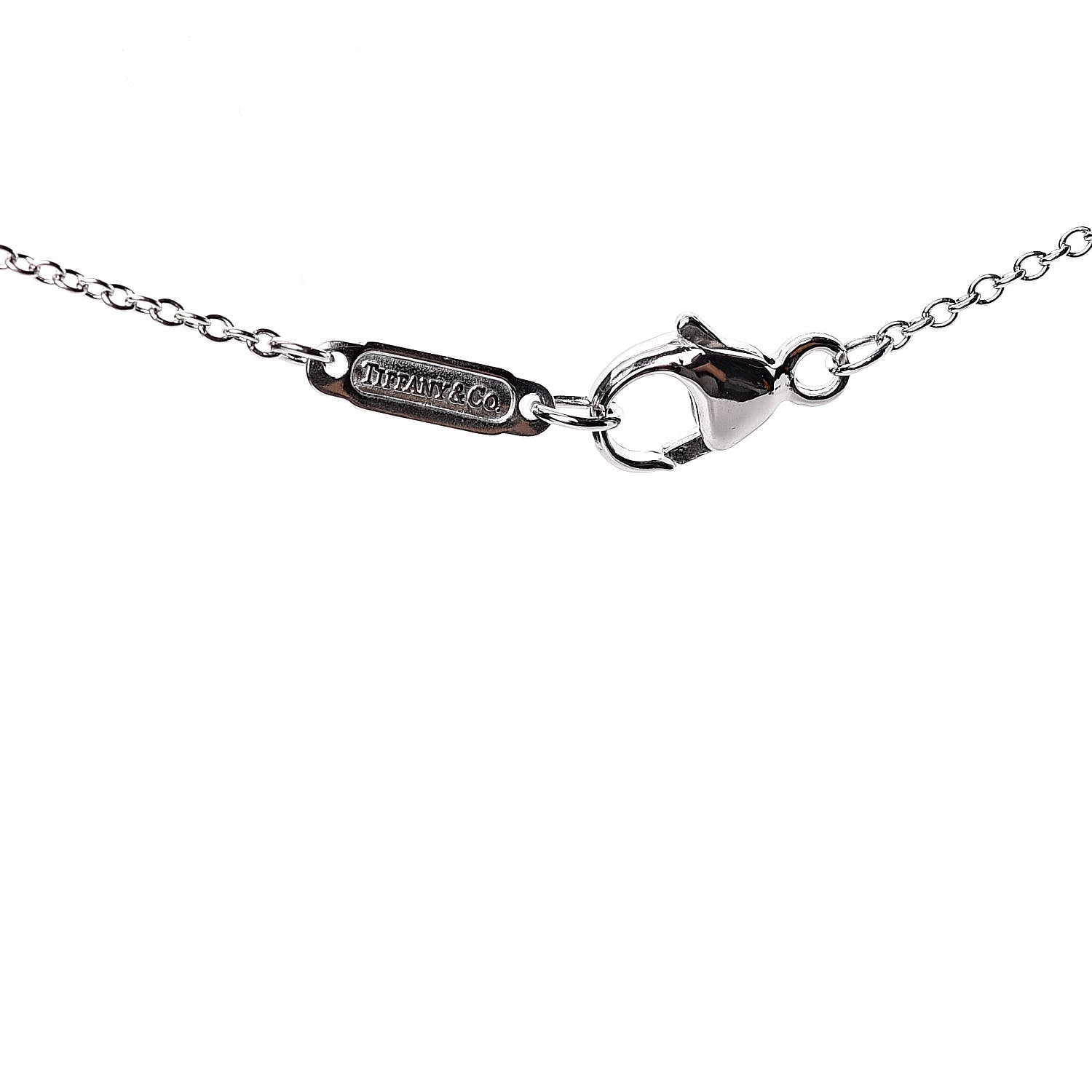 Tiffany Platinum Diamond Pink Sapphire Jazz Graduated Drop Pendant Necklace 5 of 5