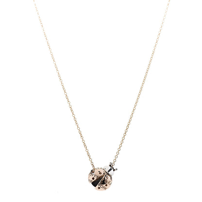 Tiffany 18K Rose Gold Sterling Silver Return to Love Bugs Ladybug Pendant Necklace 1 of 8