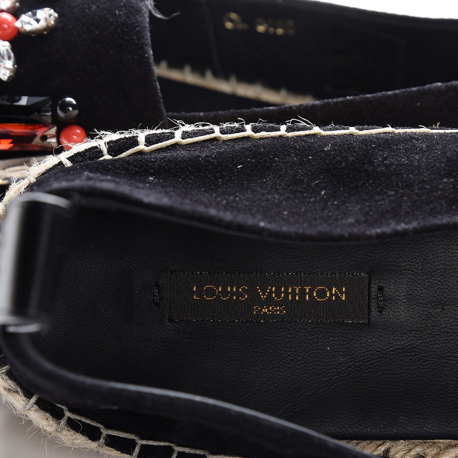 Louis Vuitton Suede Front Pier Espadrille Flats 39 Black 8 of 9