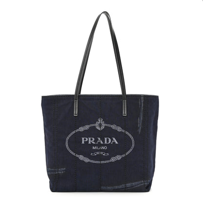 Prada Denim Logo Tote 1 of 10
