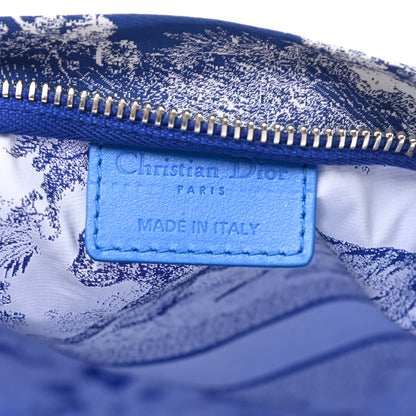 Christian Dior Embroidered Toile De Jouy Diortravel Zipped Pouch Blue 6 of 9