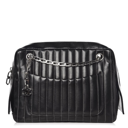 Chanel Lambskin Vertical Quilted Mademoiselle Small Camera Case Black 1 of 8