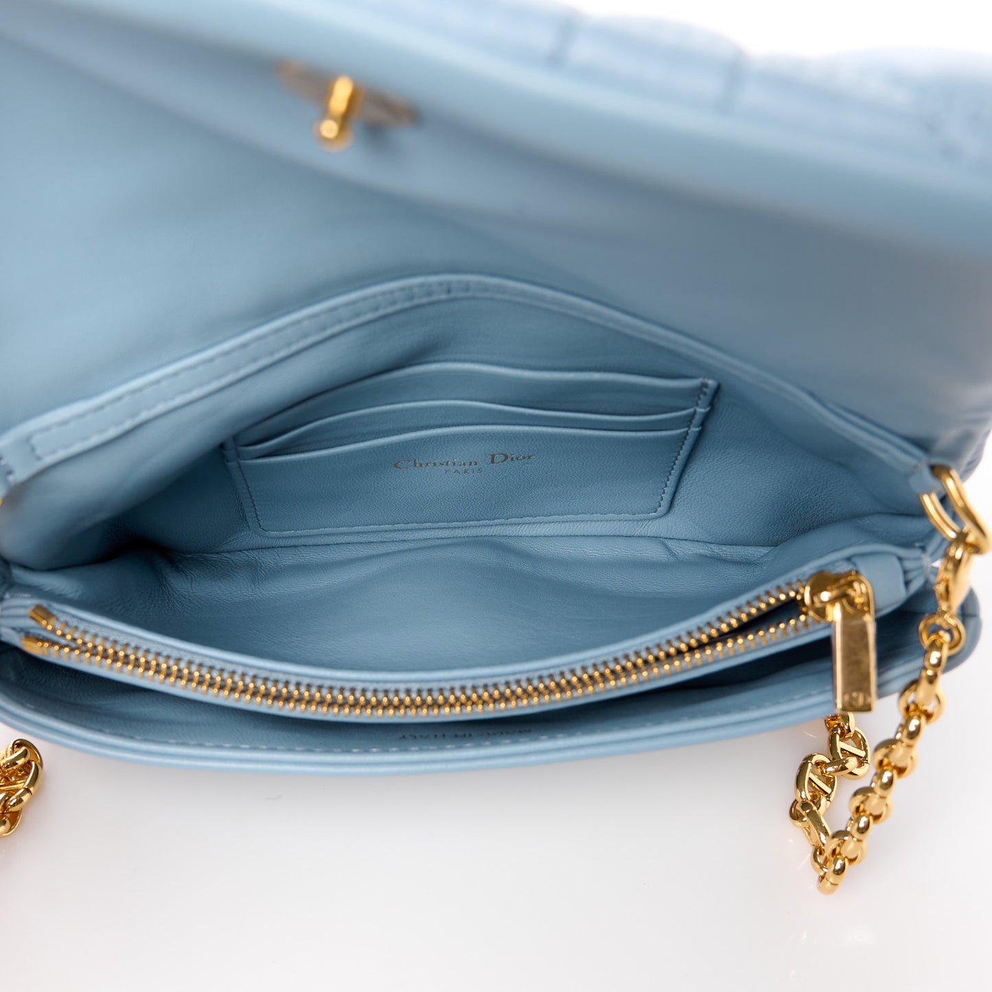 Calfskin Macrocannage Mini Caro Bag Cloud Blue
