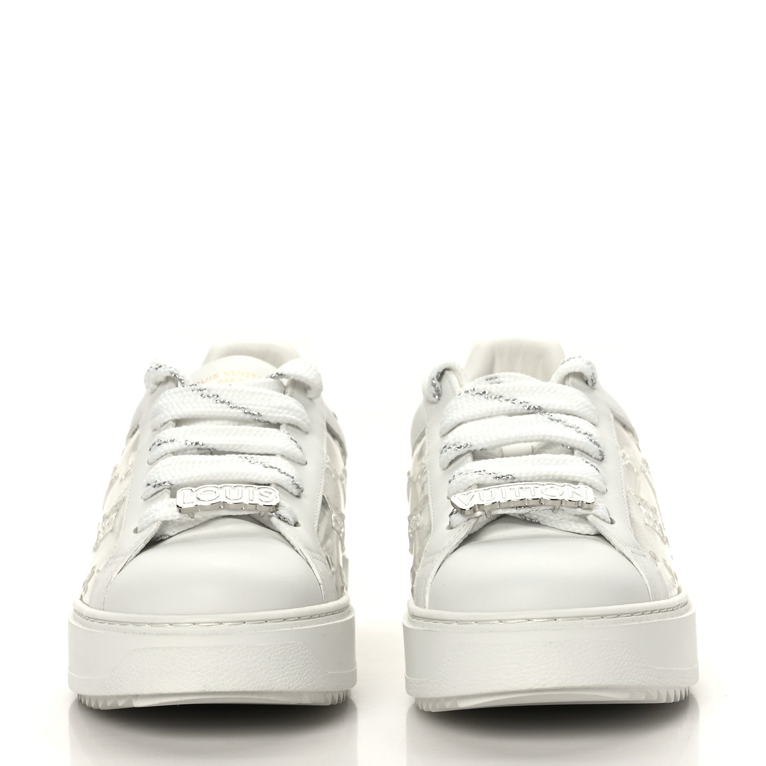Louis Vuitton Monogram PVC Time Out Sneakers 38 Silver 2 of 8