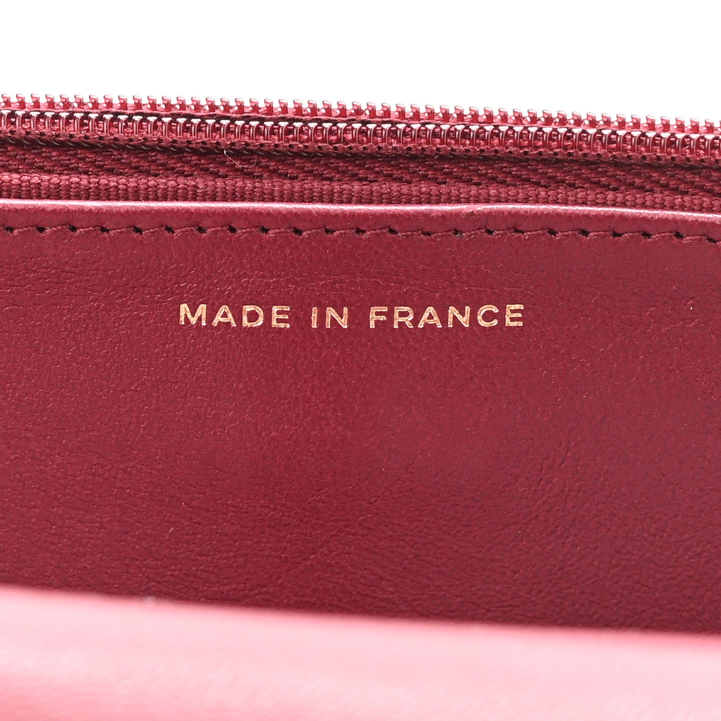 Lambskin Quilted Pick Me Up Wallet On Chain WOC Burgundy