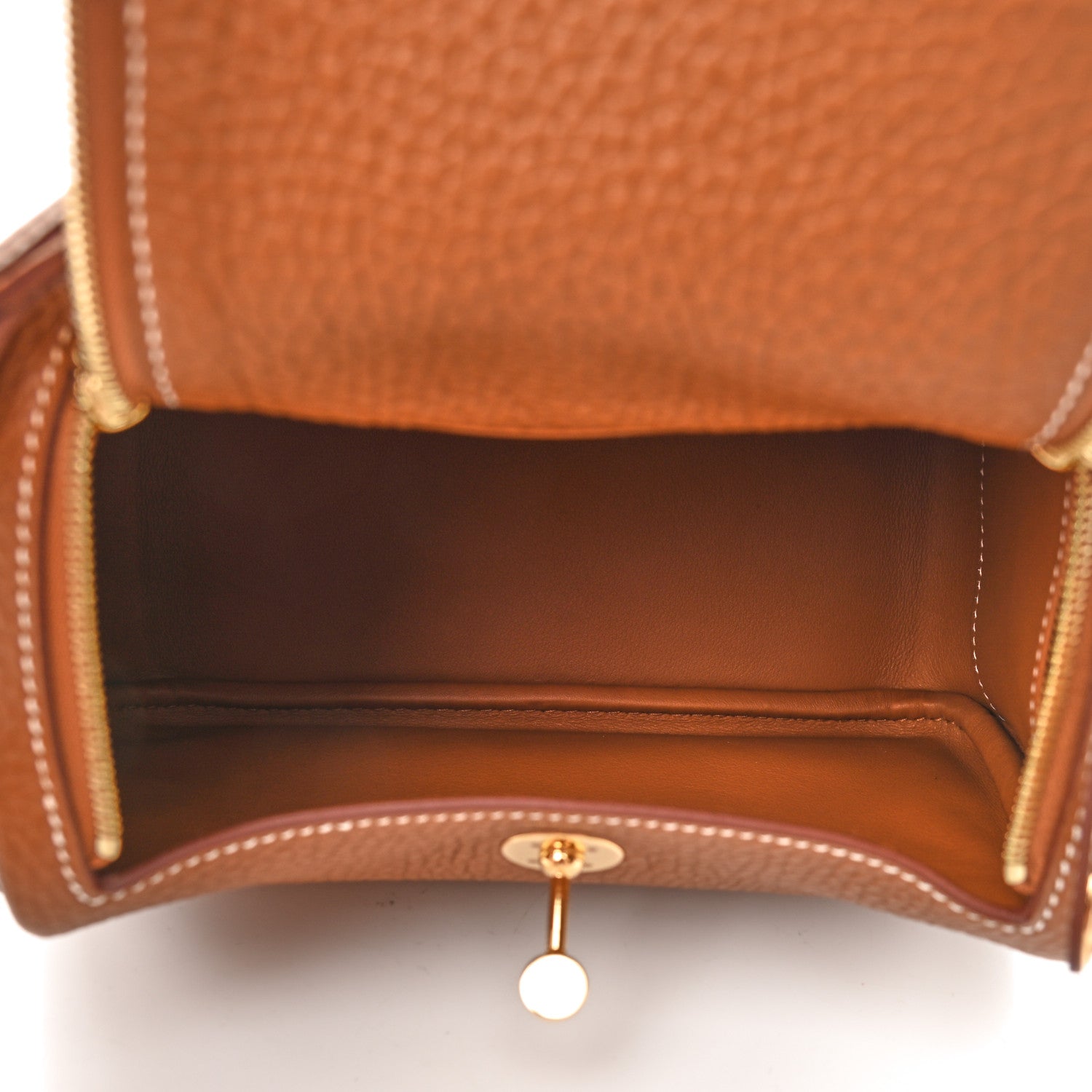 Hermes Taurillon Clemence Mini Lindy 20 Gold 5 of 9