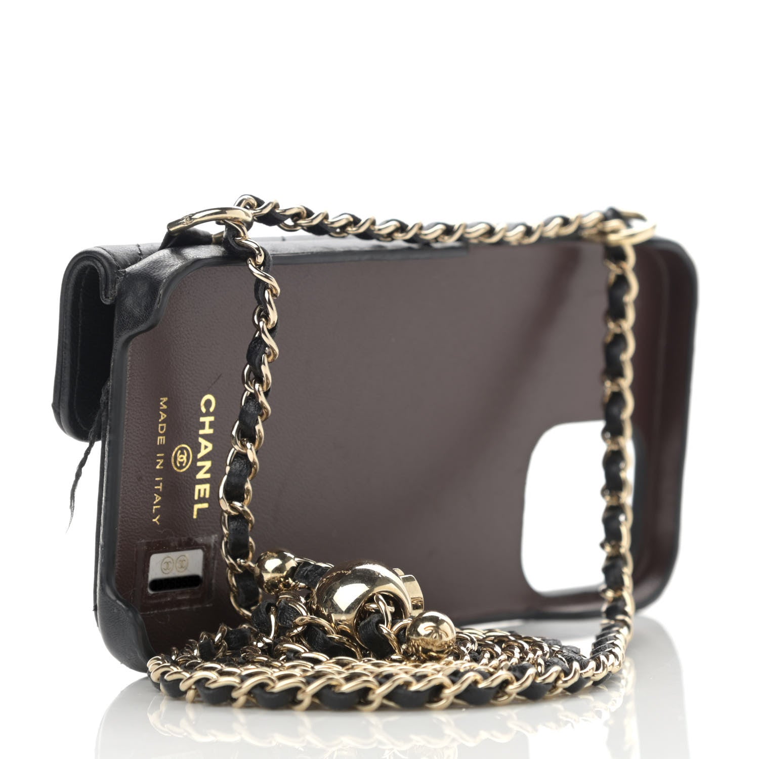 Chanel Lambskin Quilted iPhone XII Pro Case With Chain Black 3 of 12