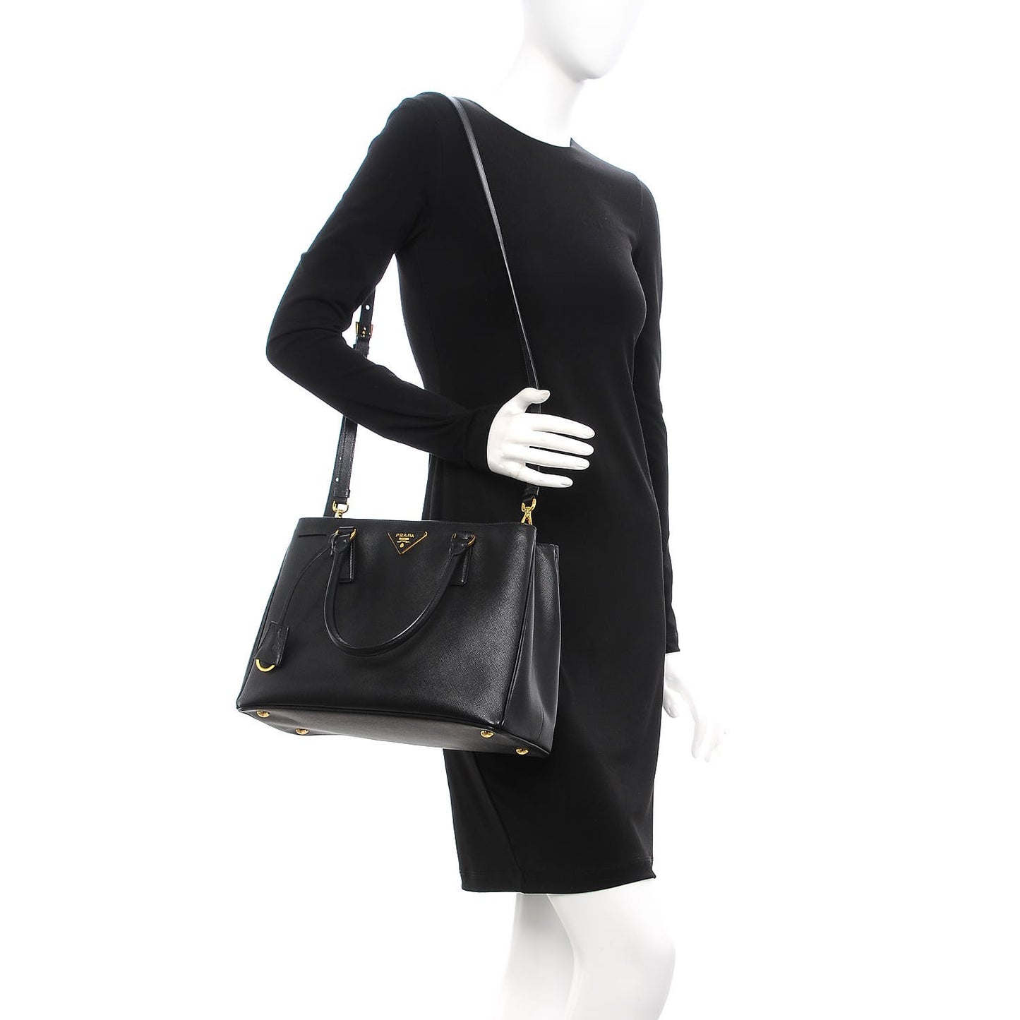 Saffiano Lux Medium Tote Nero Black