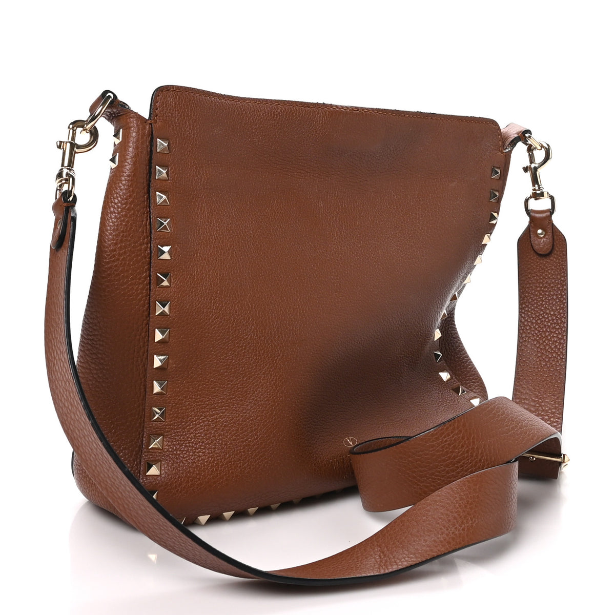 Valentino Garavani Pebbled Calfskin Small Rockstud Flip-Lock Messenger Bag Light Cuir 3 of 11