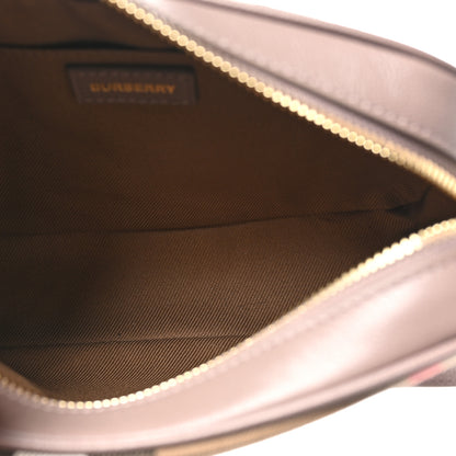 Burberry Giant Check Calfskin Small Camera Bag Grey Mink 5 of 9