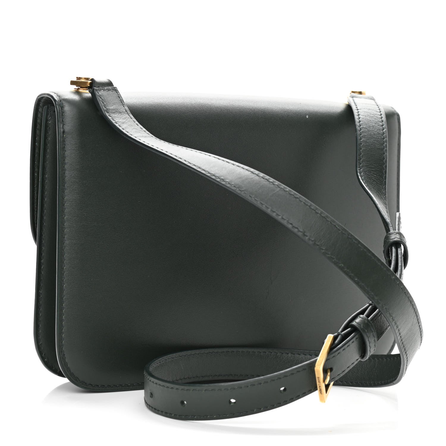 Saint Laurent Smooth Calfskin Carre Satchel Green 3 of 14