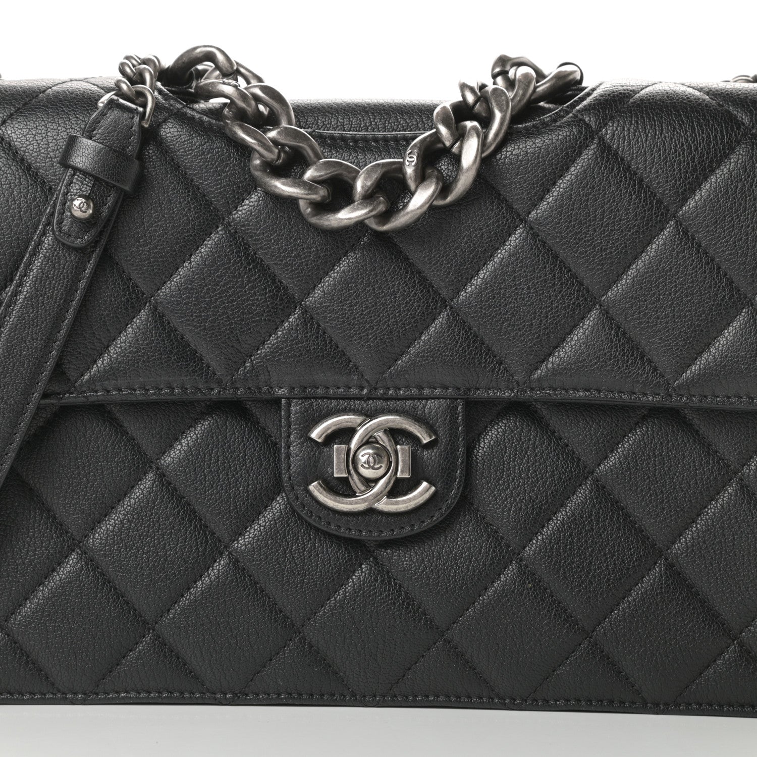 Chanel Goatskin Quilted Large Perfect Edge Flap Black 8 of 14