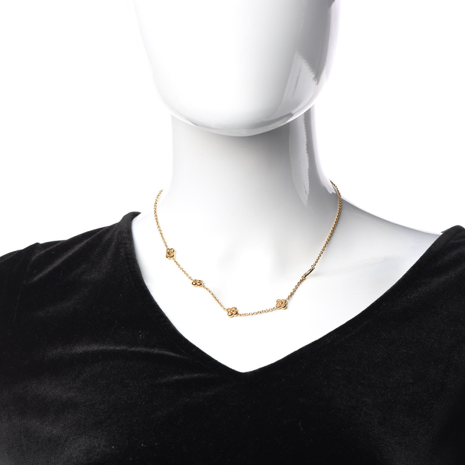 Louis Vuitton Flower Full Necklace Gold 2 of 7