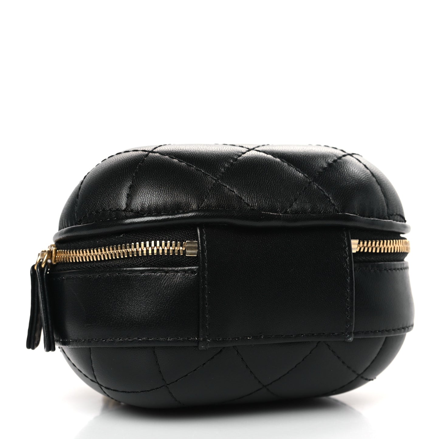 Lambskin Quilted CC Bubble Vanity Case With Chain Black