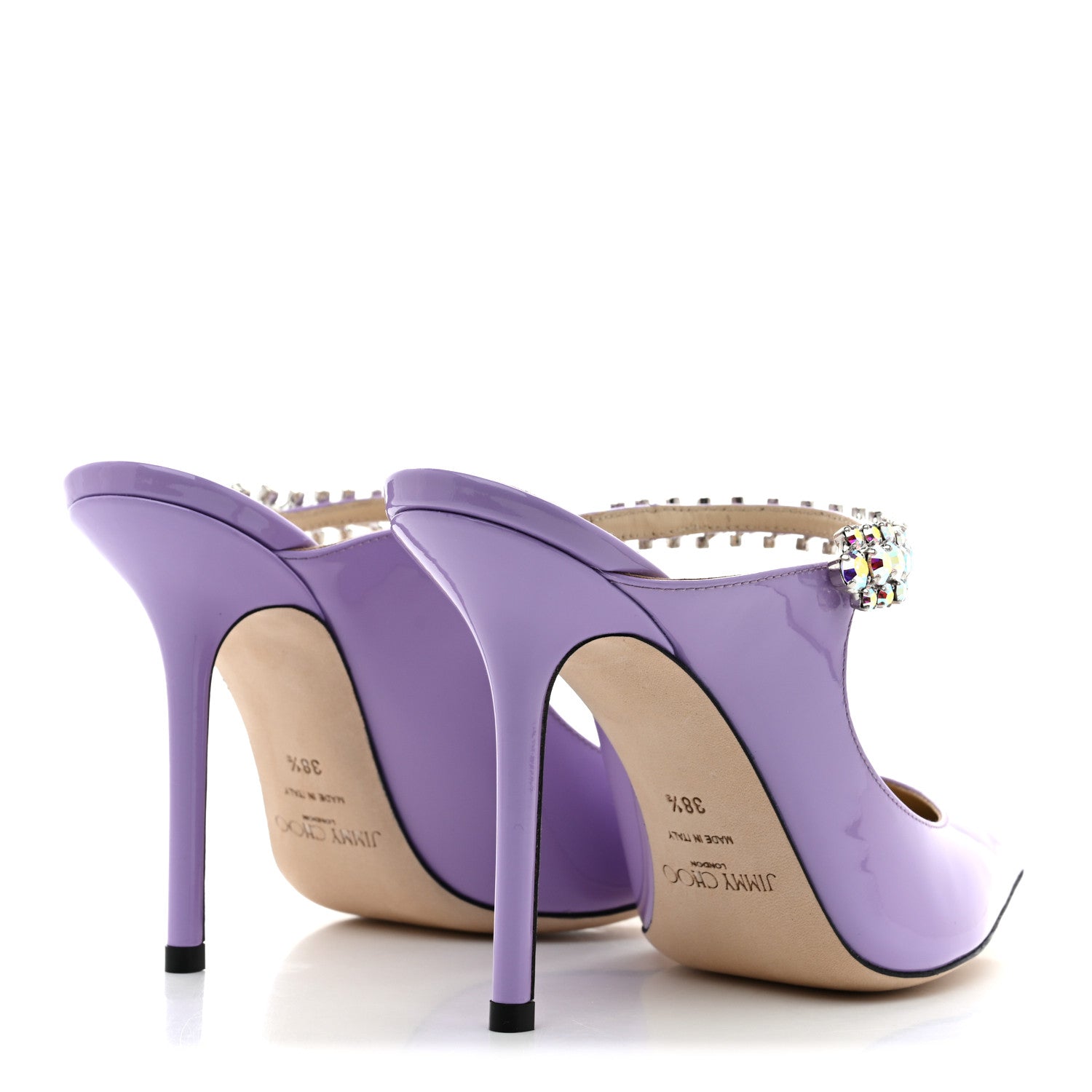 Jimmy Choo Patent Crystal Bing 100 Pumps 38.5 Wisteria 5 of 8