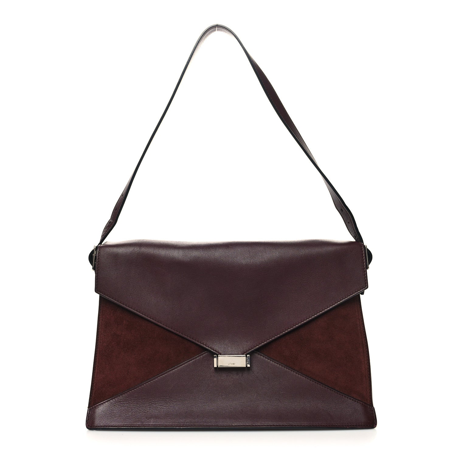 Celine Smooth Calfskin Suede Diamond Shoulder Bag Brown 1 of 13