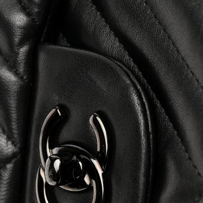 Chanel Lambskin Chevron Quilted Jumbo Double Flap So Black 19 of 19
