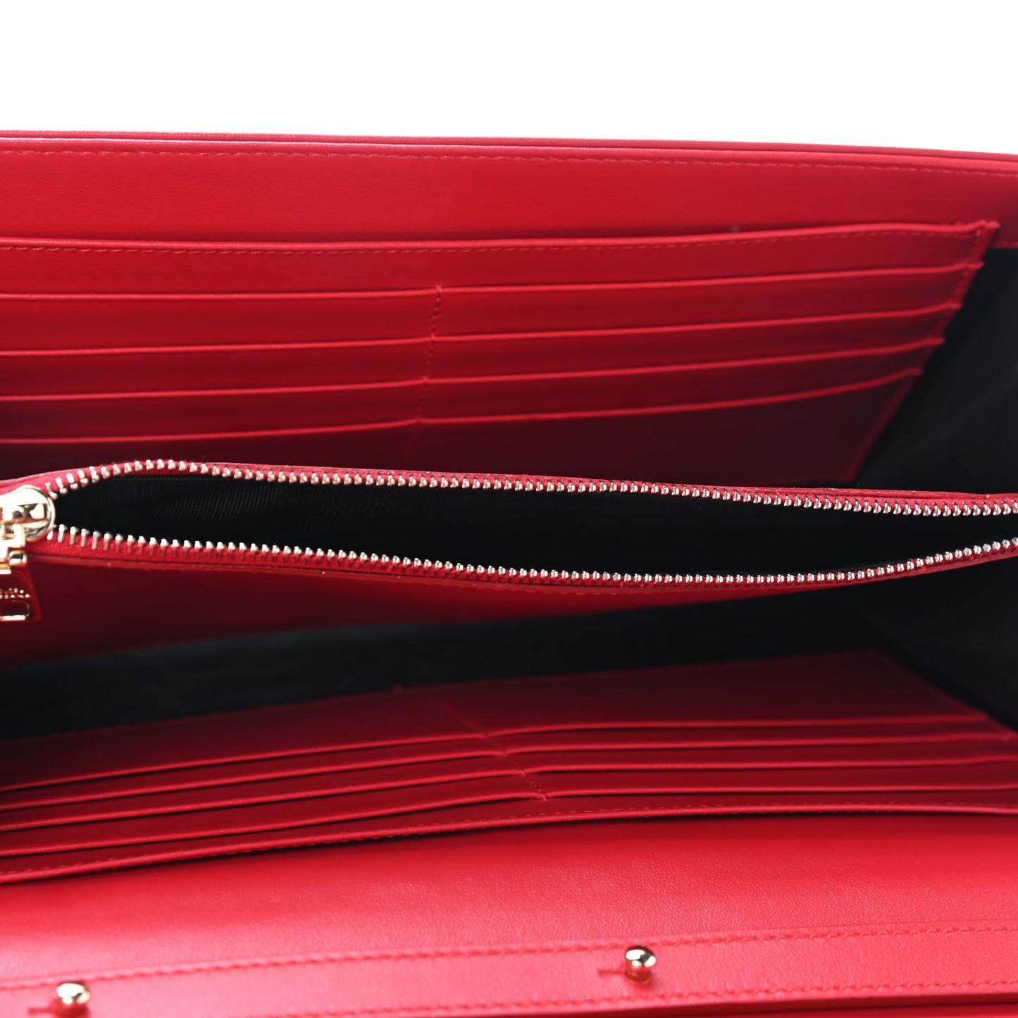 Vitello Embellished L'amore Wallet On Chain Rosso