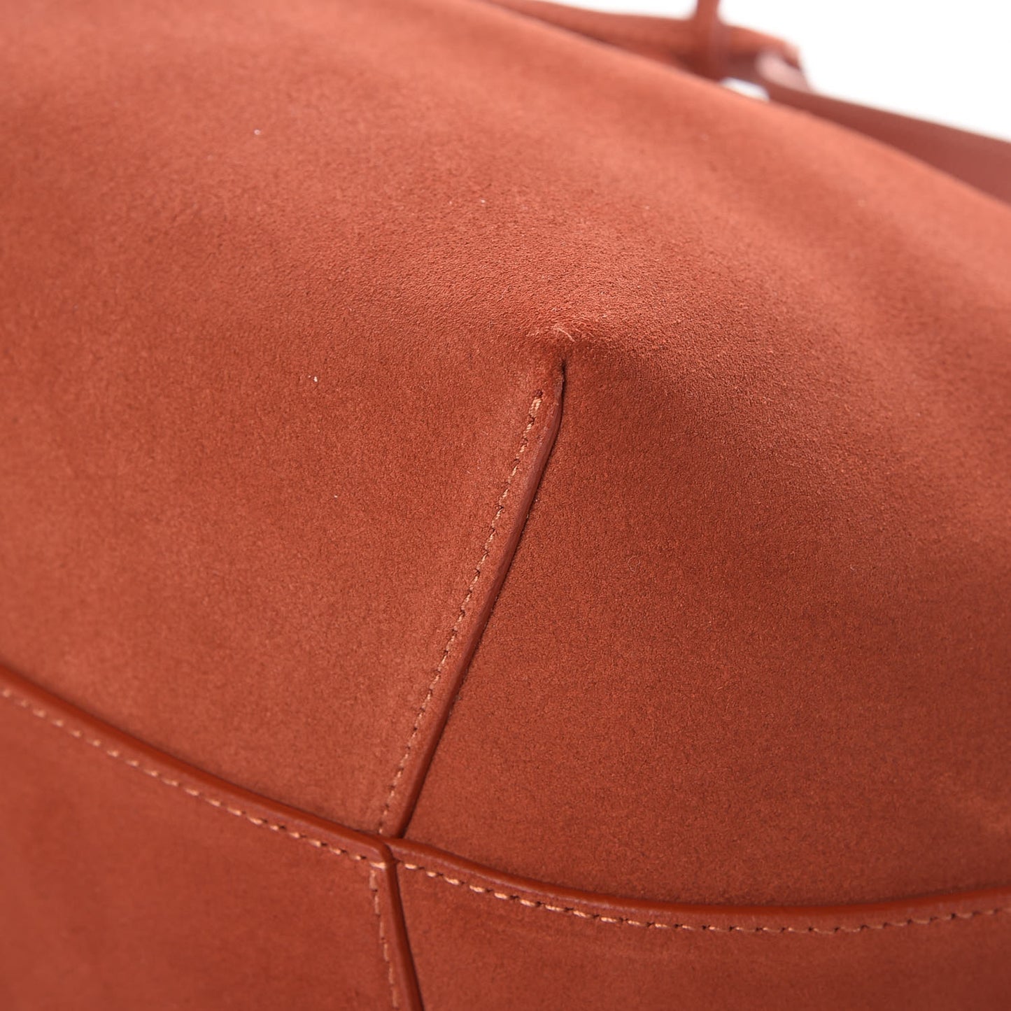 Suede Bucket Bag Brick