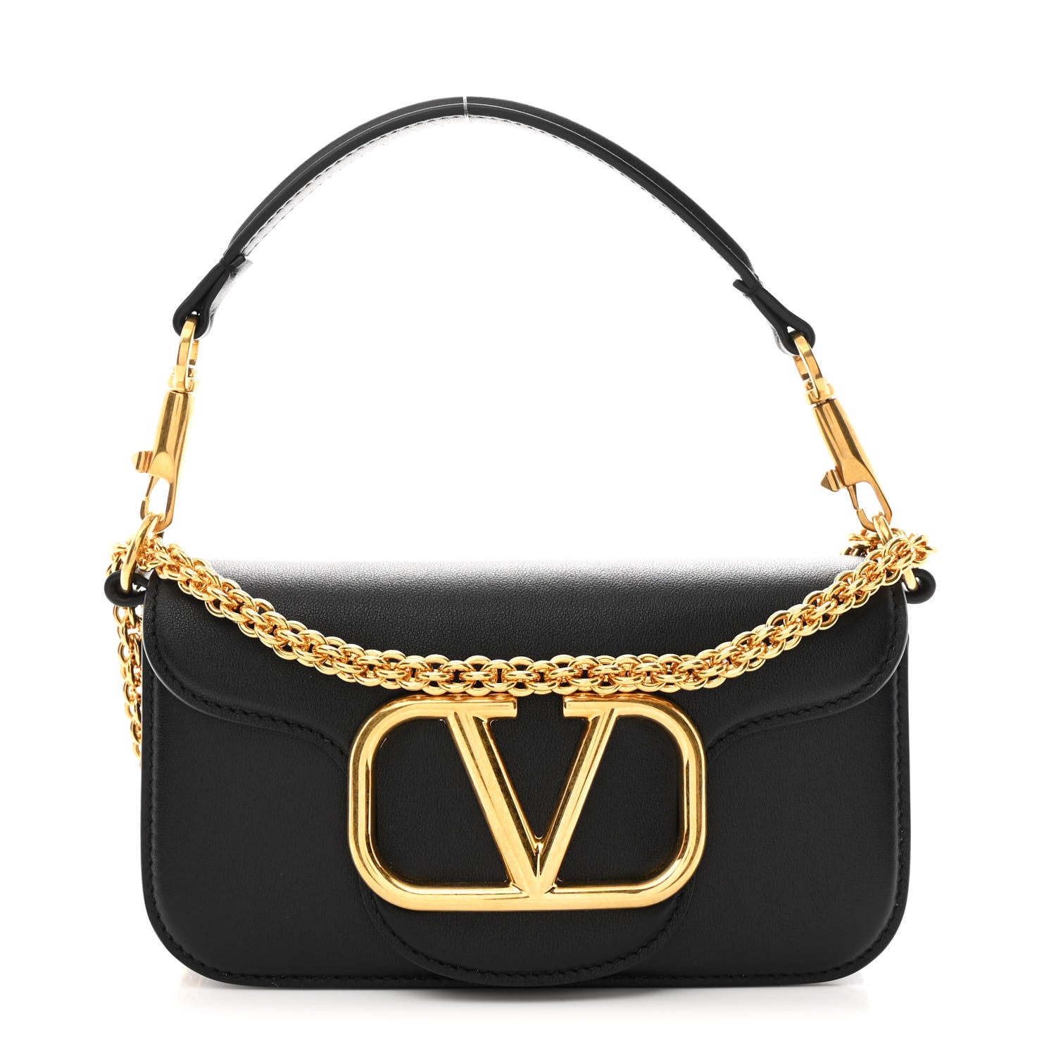 Valentino Garavani Calfskin Vlogo Small Loco Shoulder Bag Black 1 of 10