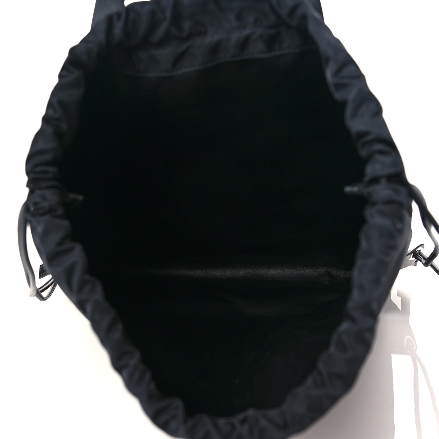 Nylon VLogo Drawstring Backpack Black