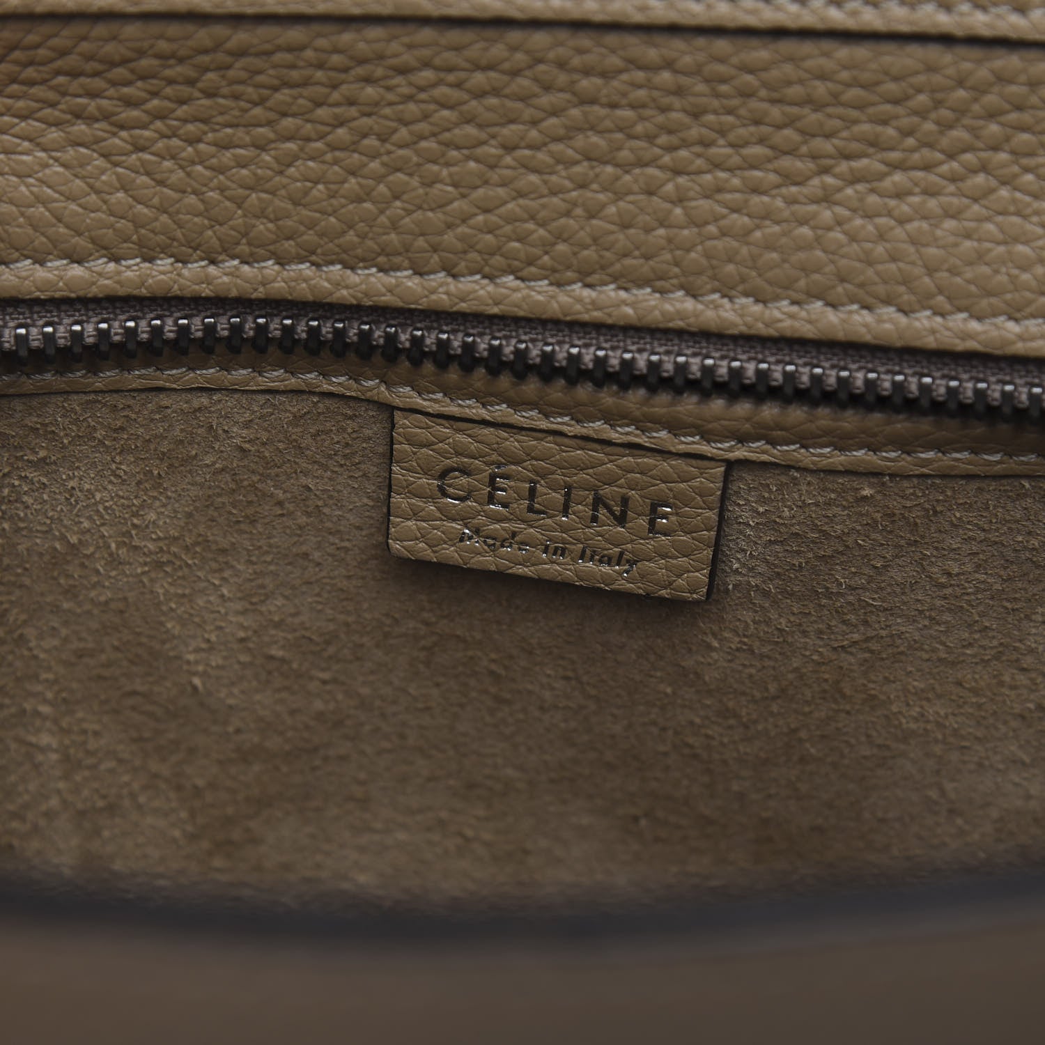 Celine Drummed Calfskin Nano Luggage Dune 5 of 9