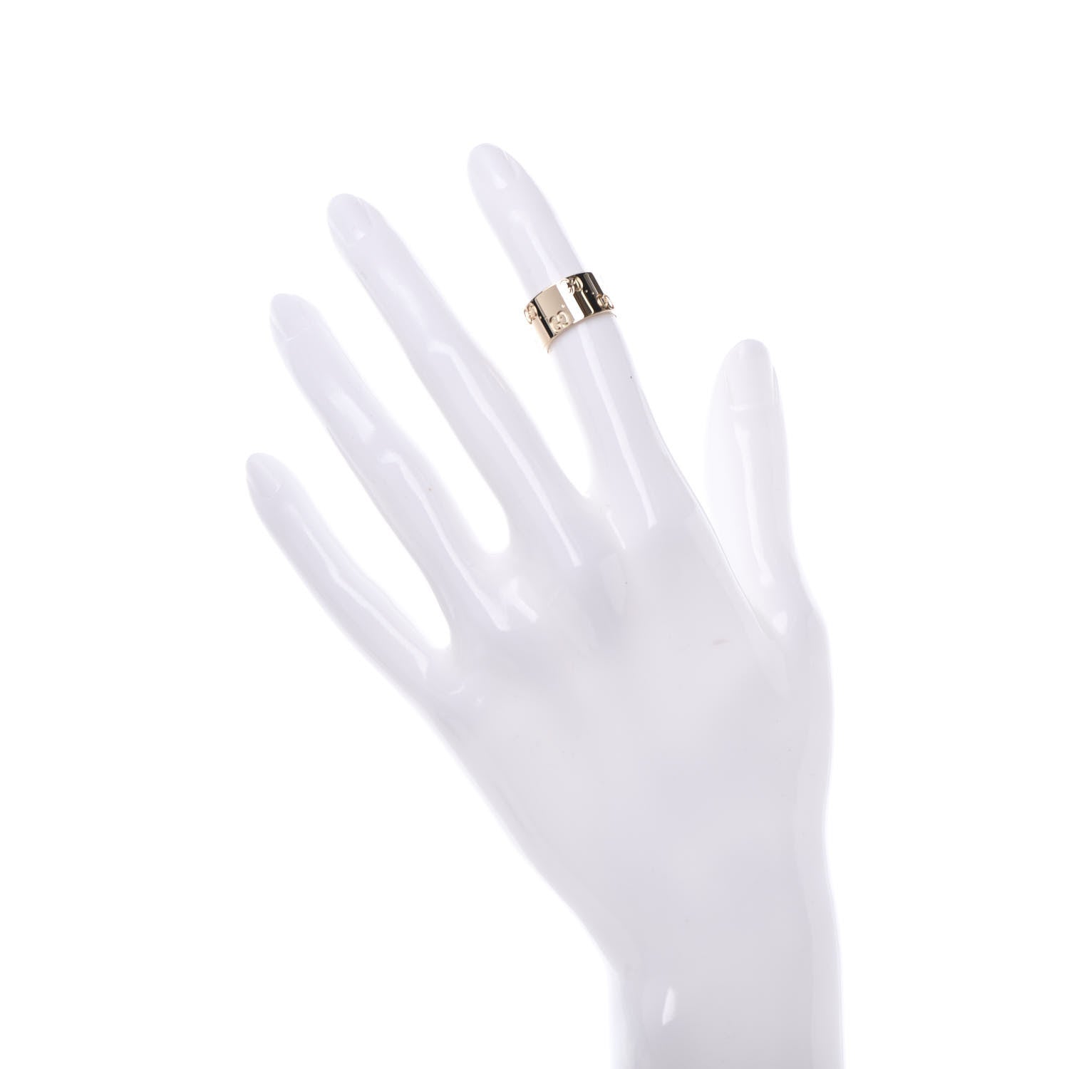 Gucci 18K Yellow Gold 9mm Icon Band Ring 46 3.75 2 of 8