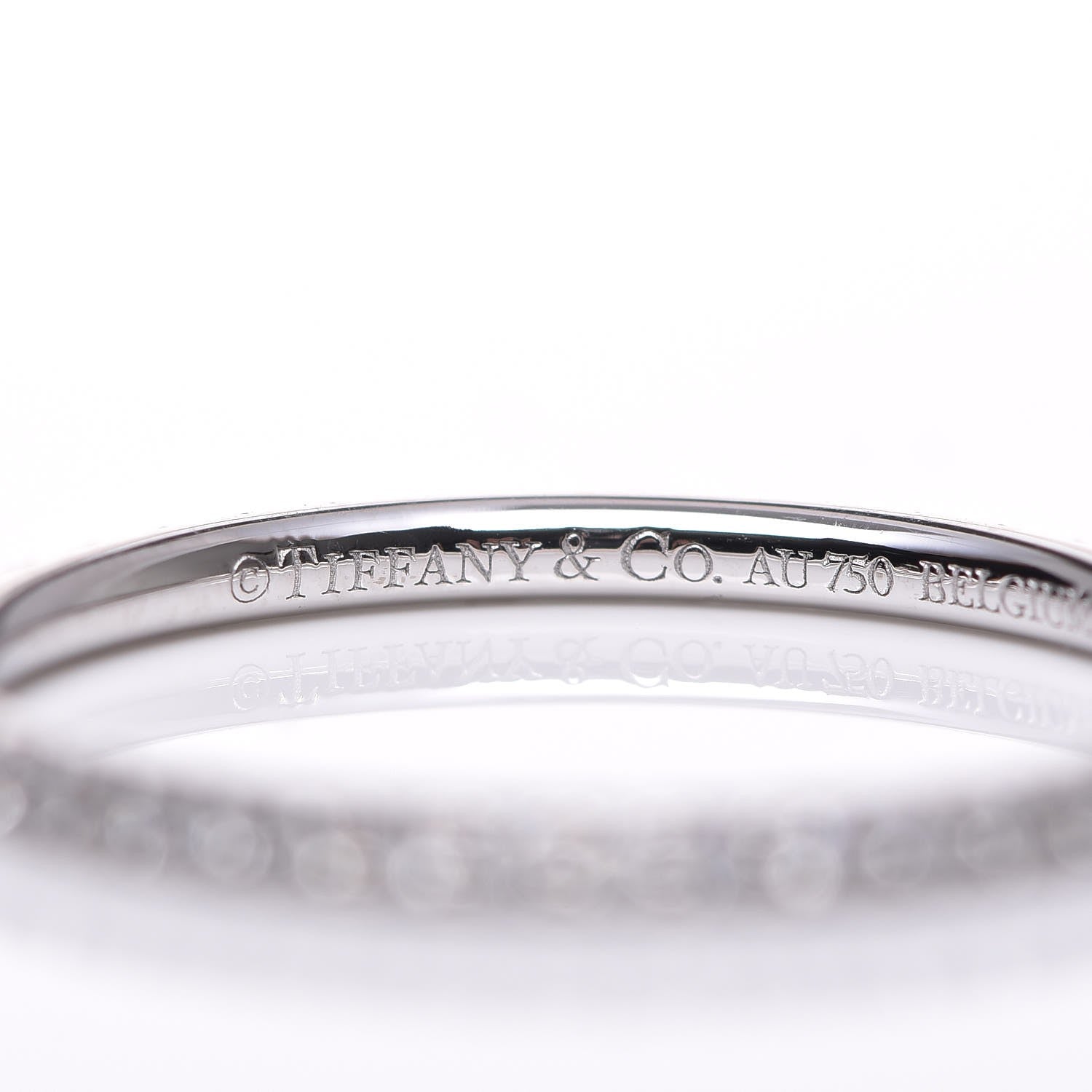 Tiffany 18K White Gold Diamond Metro Band Ring 52 6 4 of 6
