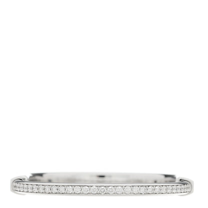 Tiffany 18K White Gold Diamond Tiffany Lock Half Pave Bangle Bracelet 3 of 7