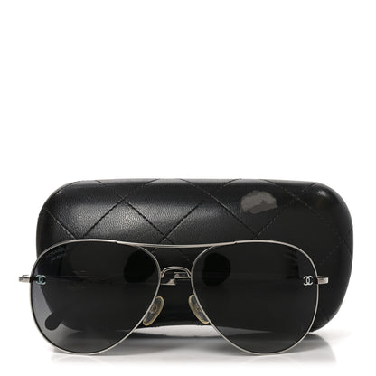 Chanel Aviator CC Sunglasses 4189-T-Q Black 6 of 6