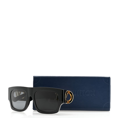 Louis Vuitton Acetate LV Link Square Sunglasses Z1478E Black 9 of 9