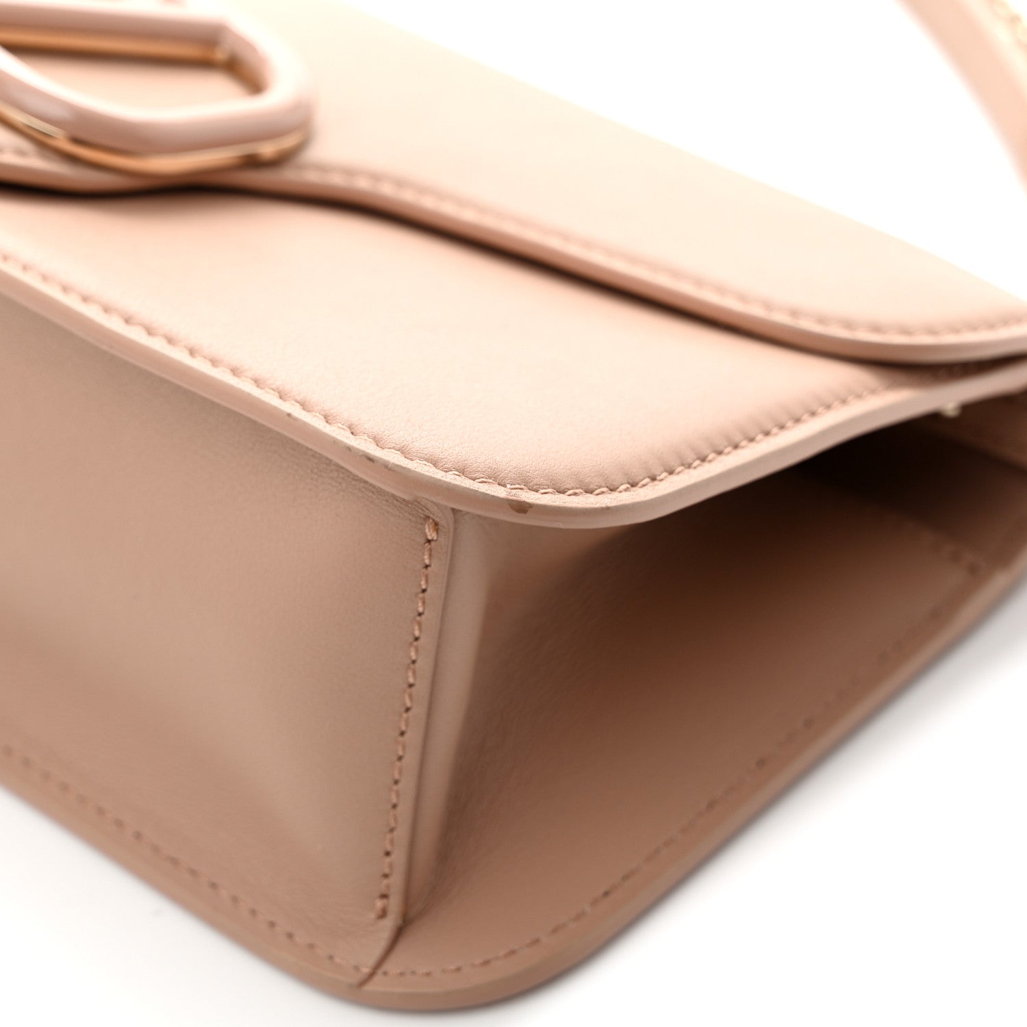 Valentino Garavani Calfskin Enamel Vlogo Loco Shoulder Bag Rose Cannelle 10 of 14